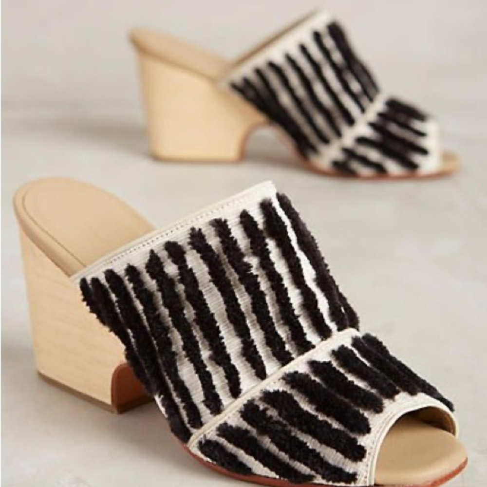 Rachel Comey Dahl Mules Lea Black Stripe Size 7.5